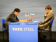 Nakamura vs. Karjakin, Day 4, 2013 Tata Steel Chess Tournament, Photo Courtesy Official Website www.tatasteelchess.com