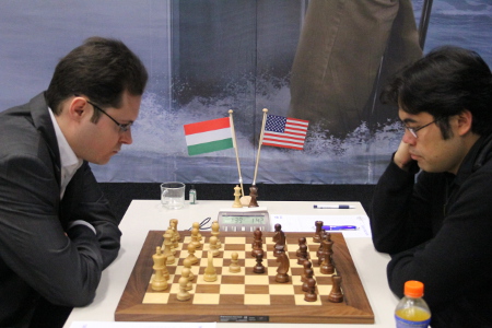 Leko vs. Nakamura, Day 3, 2013 Tata Steel Chess Tournament, Photo Courtesy Official Website www.tatasteelchess.com