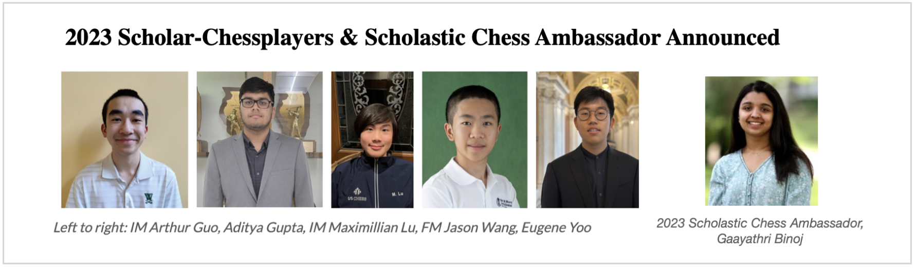 2023 Samford Fellowship Winners Announced – The U.S. Chess Trust